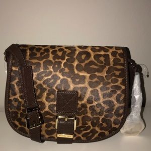 MICHAEL Michael Kors vintage leopard saddle bag
